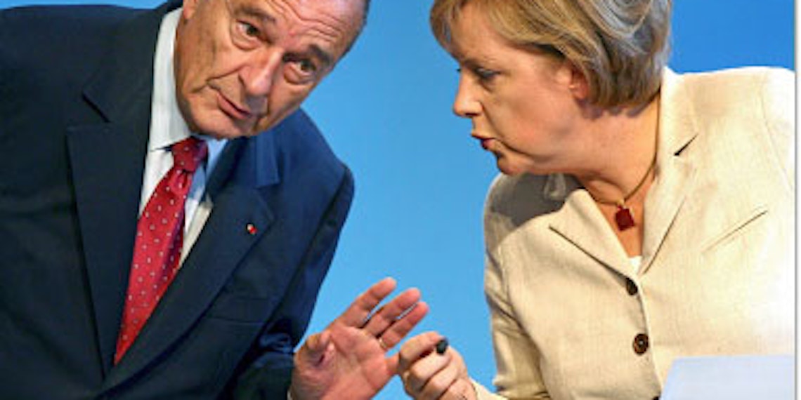 Partner Chirac, Merkel: Allen Freundschaftsbeteuerungen zum Trotz ist die Stimmung nicht gut.
