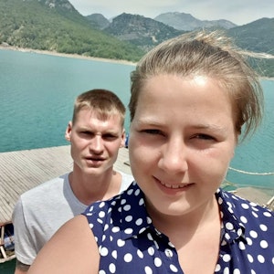 Sarafina Wollny und ihr Mann Peter, hier auf einem Selfie vom Juli 2021.