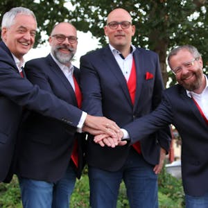 Von links: Prinzenführer Wolfgang Moll, Bauer Lars Dresen, Prinz Carsten Esser und Jungfrau Andrea(s) Hünten.