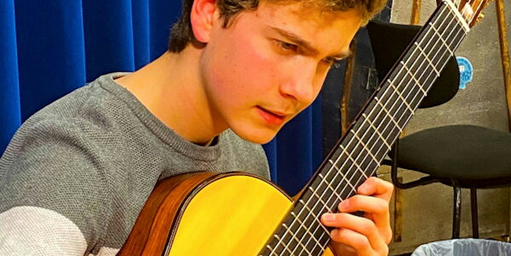 Höchste Konzentration: Benjamin Ojstersek hat seine Stücke für den Bundeswettbewerb „Jugend musiziert“ eingespielt.