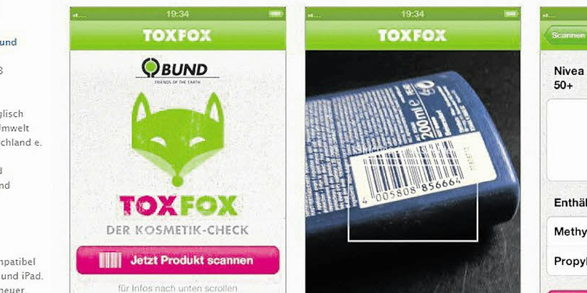 Mit der App "Tox Fox"sollen sich Kosmetika leicht nach Schadstoffen checken lassen.
