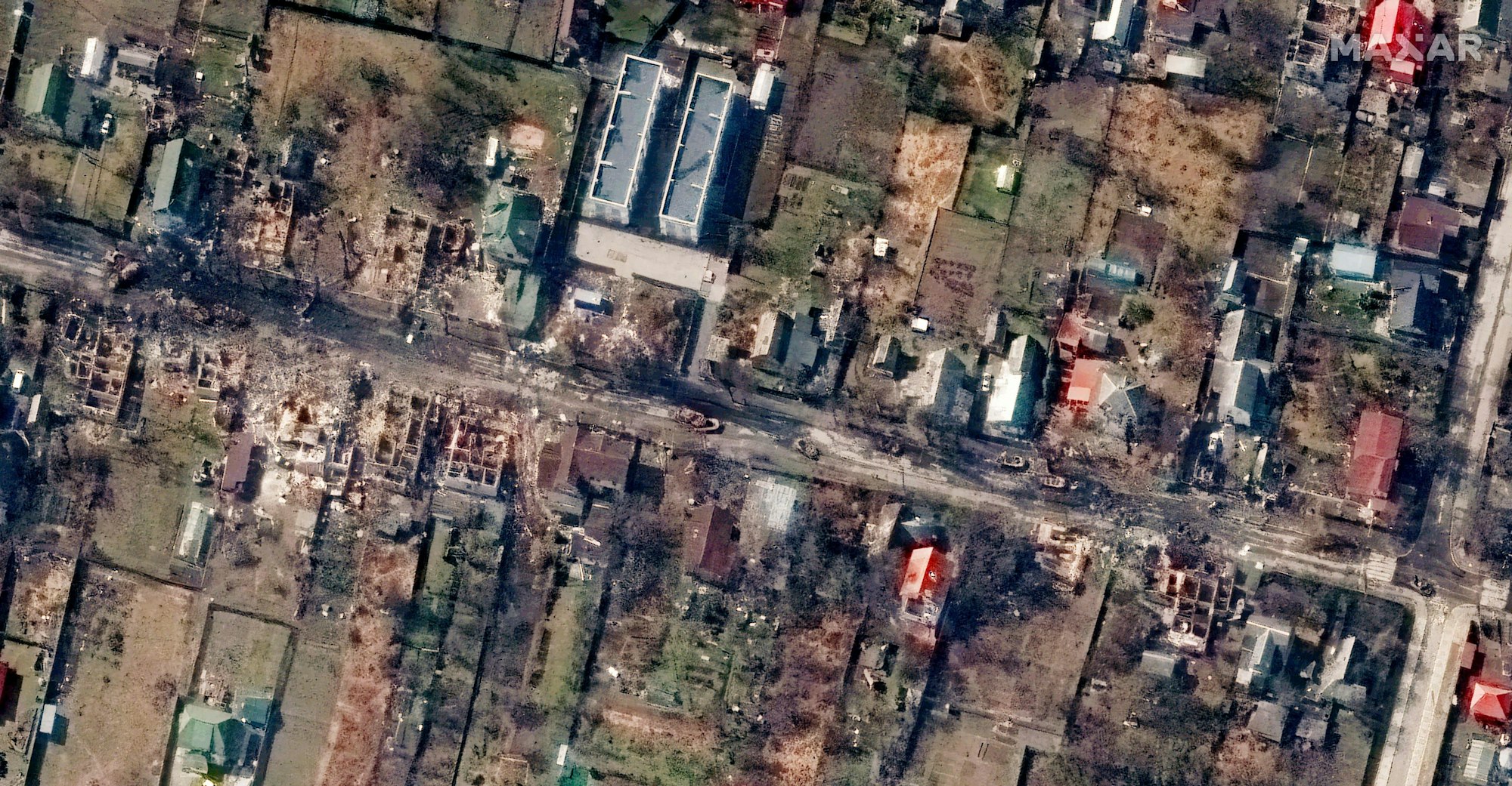 Luftaufnahme von Butscha