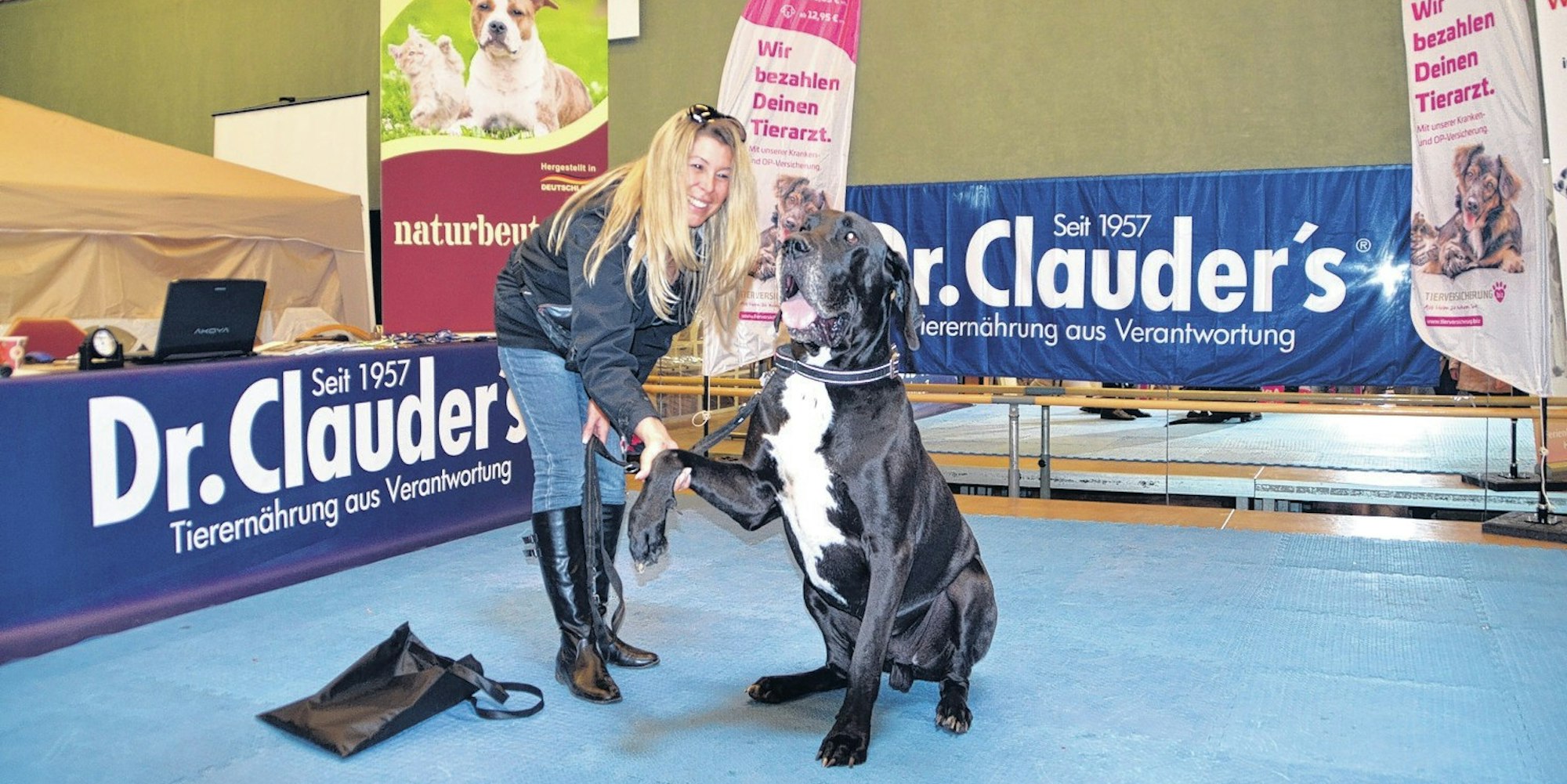 Dogge „Lord“ trat mit Frauchen Christine Knorpp vor die Jury beim Casting-Wettbewerb „Dogtalent“.