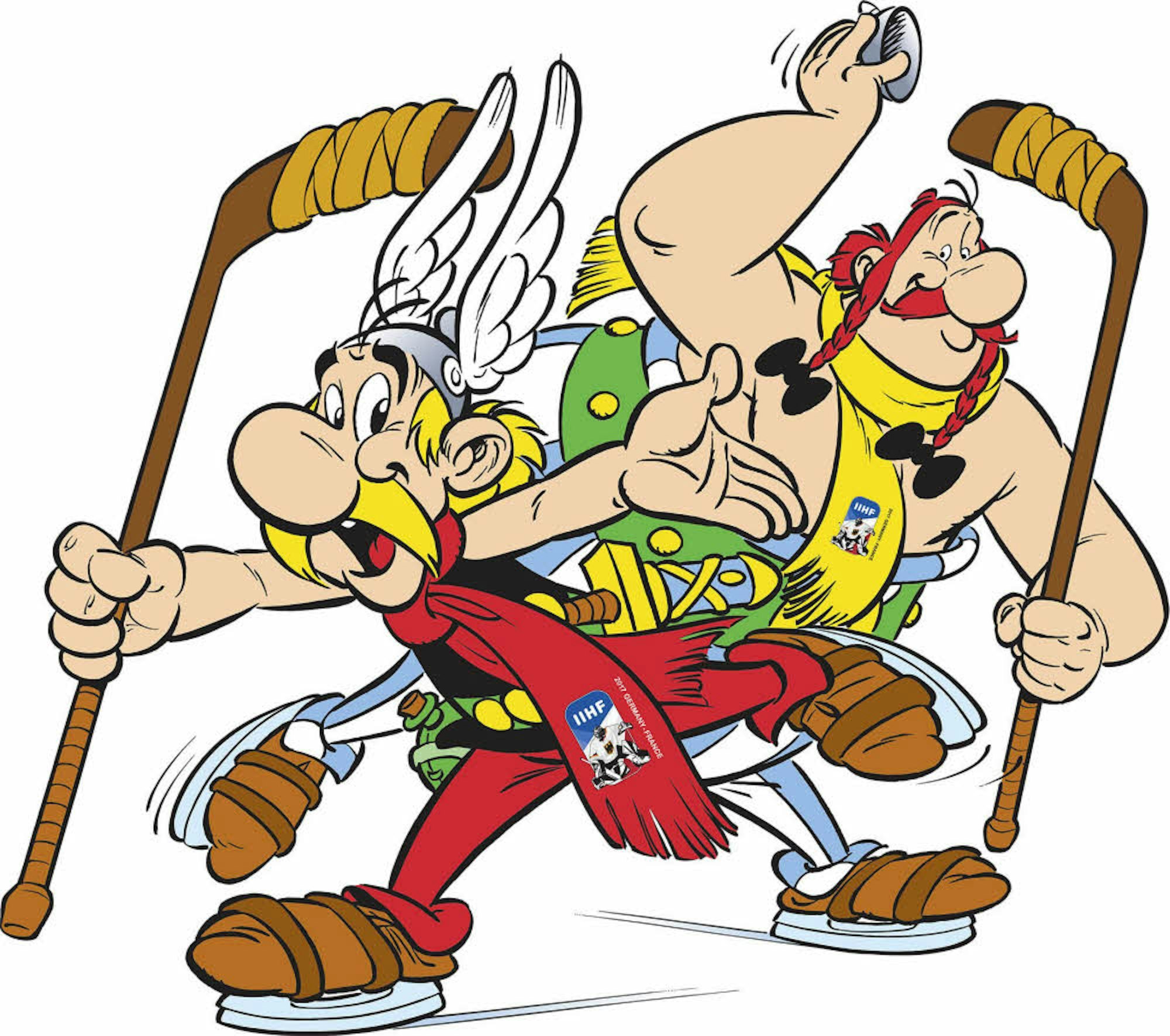Maskottchen des Turniers 2017 sind die Comicfiguren Asterix und Obelix.