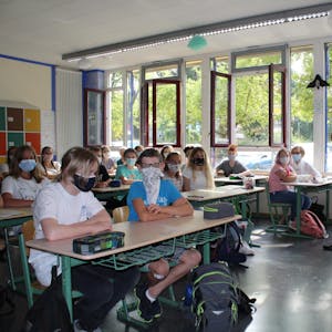 Auch an der Gesamtschule Bergheim in Quadrath-Ichendorf gilt eine Maskenpflicht.