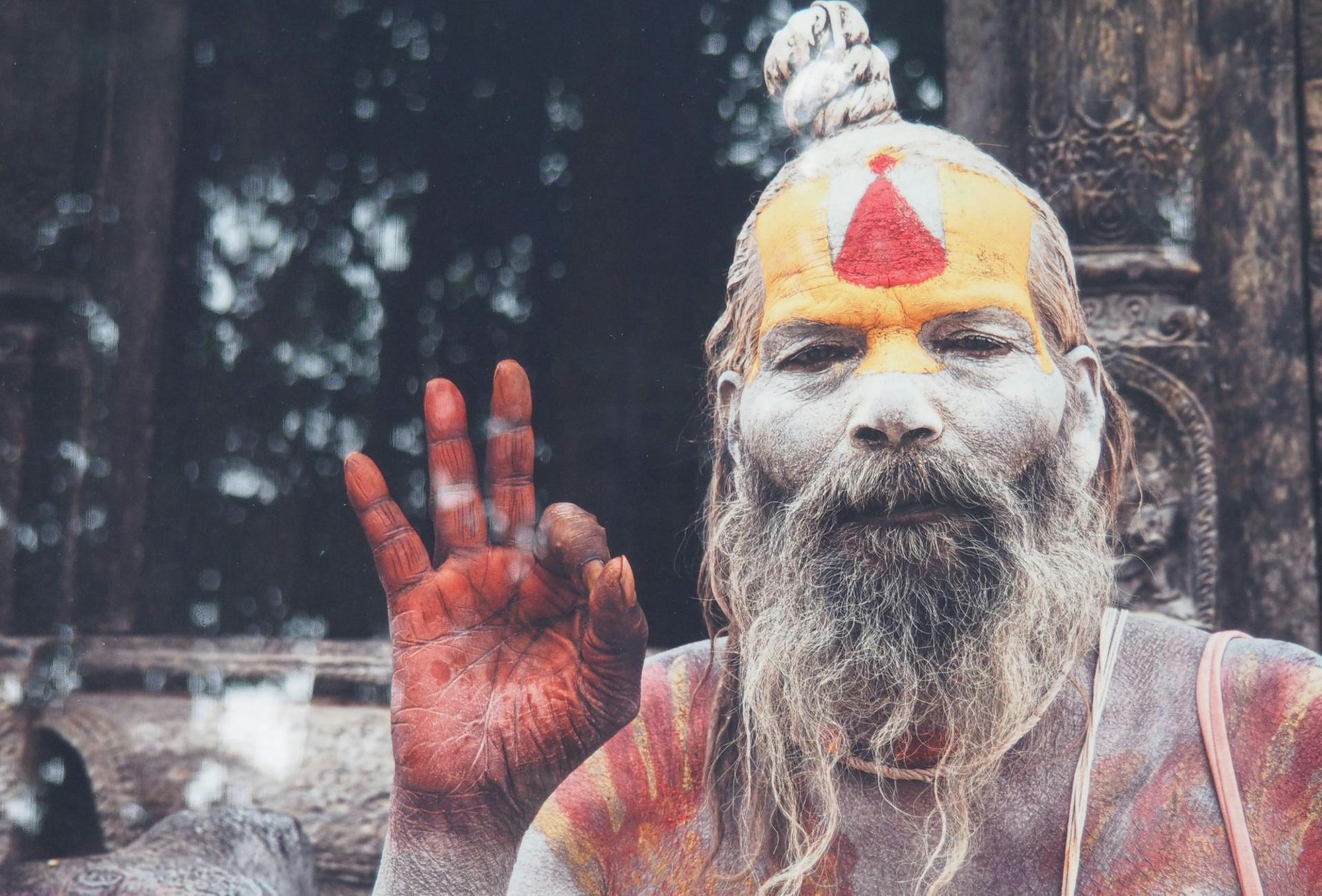 Das Foto des Sadu, eines Heiligen Mannes, ist in Nepal entstanden.
