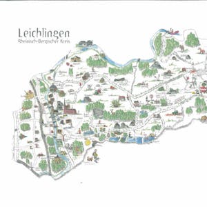 Die bunt illustrierte Stadtplan-Grafik von Rainer Beils wird für die Flutopferhilfe in einer aktualisierten Auflage von 500 Stück verkauft. In der Kreissparkasse gibt es zwei Signierstunden.