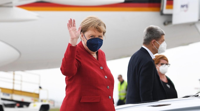 Merkel Ankunft in Newquay