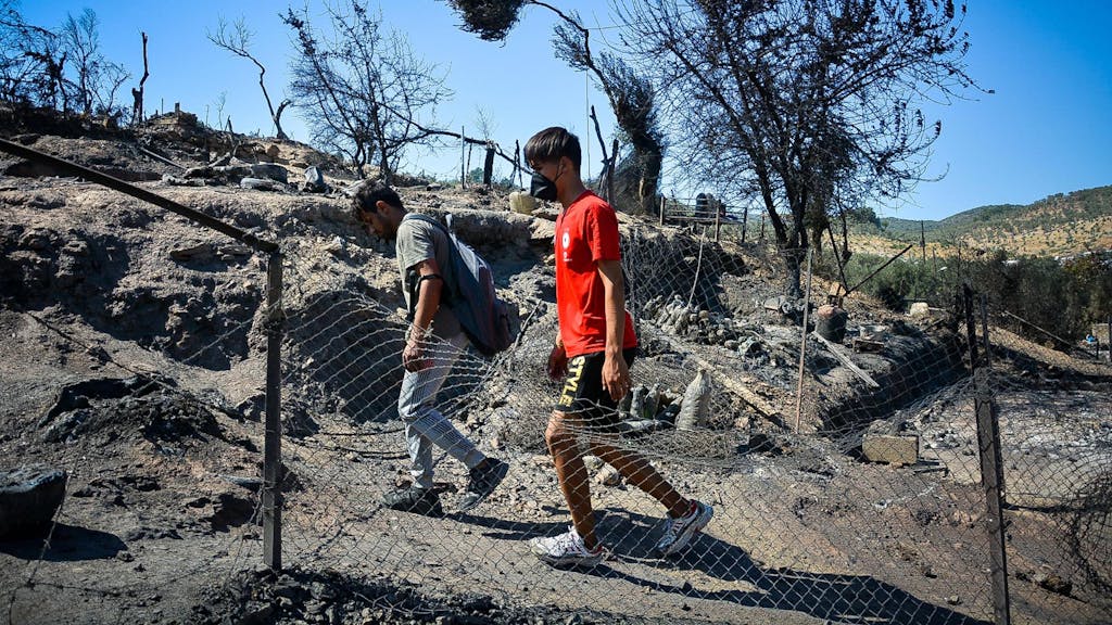 Feuer in Flüchtlingslager auf Lesbos