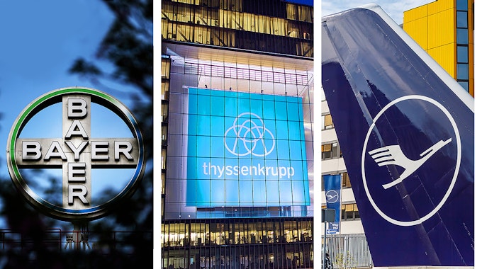 Logos Bayer Thyssen Lufthansa