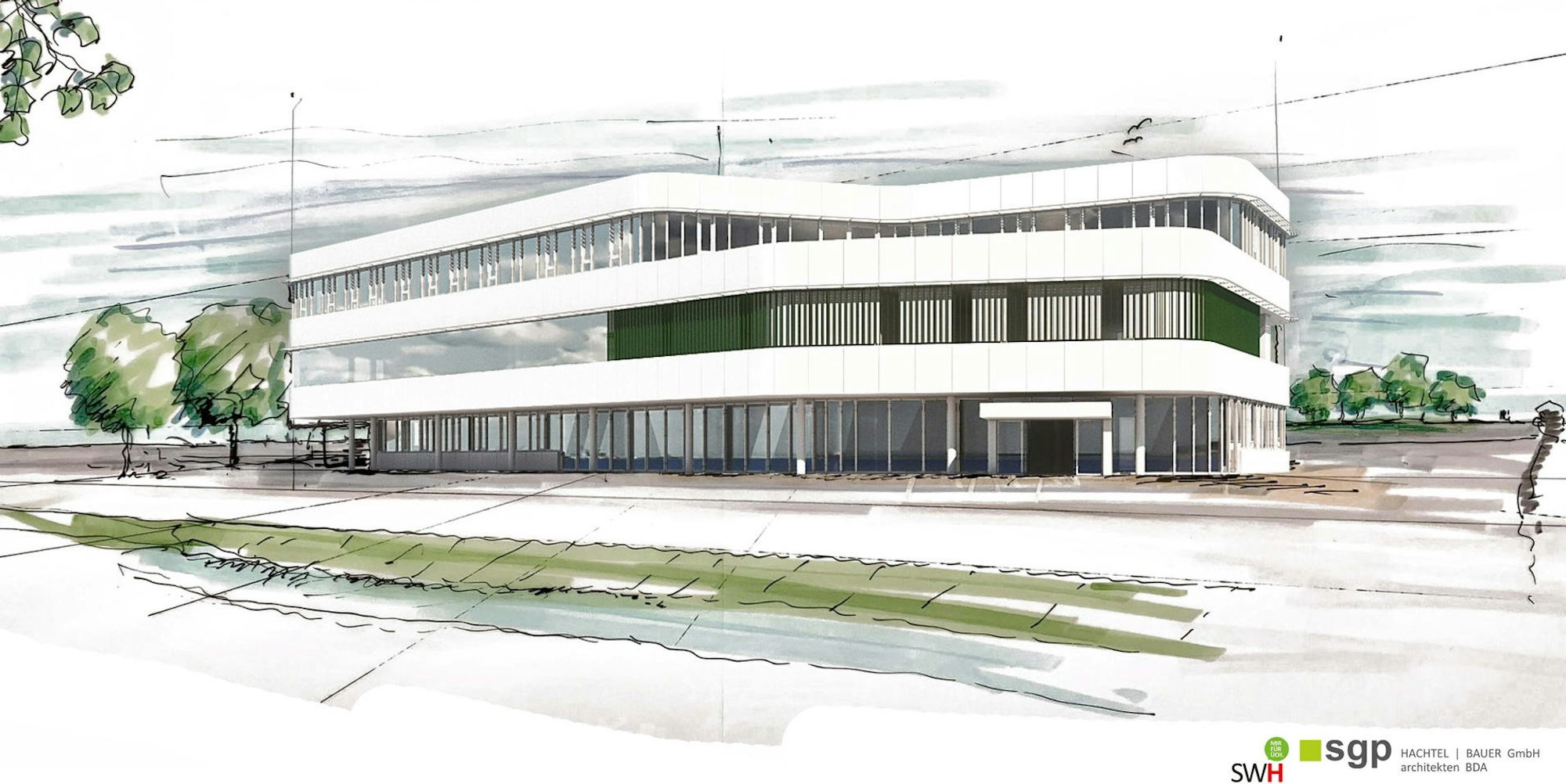 Geschwungene Formen sollen das neue Betriebsgebäude zu einem Hingucker machen.