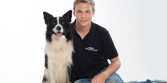 Lukas mit seinem Hund Falco – gemeinsam gewannen sie beim "Supertalent" 2013.