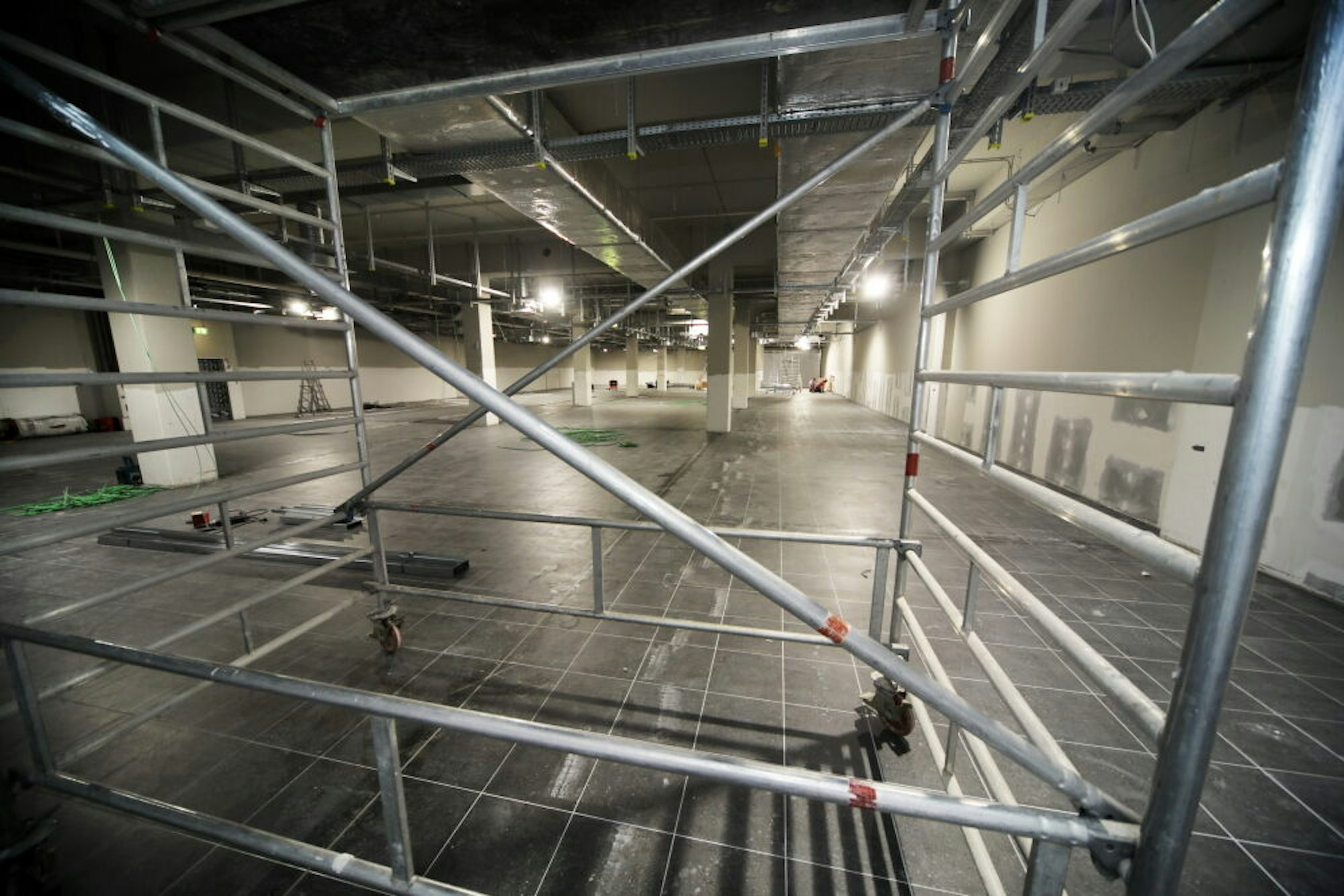 Auf 1120 Quadratmetern Fläche entsteht zurzeit eine neue Aldi-Filiale im Untergeschoss der Rhein-Berg-Galerie.