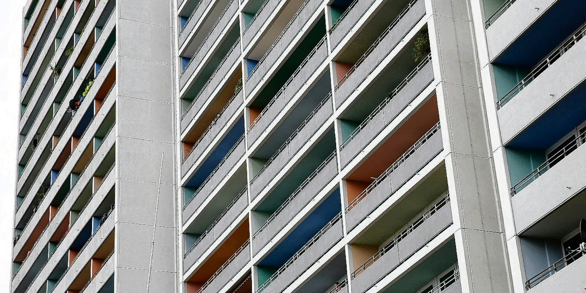 Die Farbskala von Le Corbusier steht bei der Gestaltung der Loggien zur Auswahl.