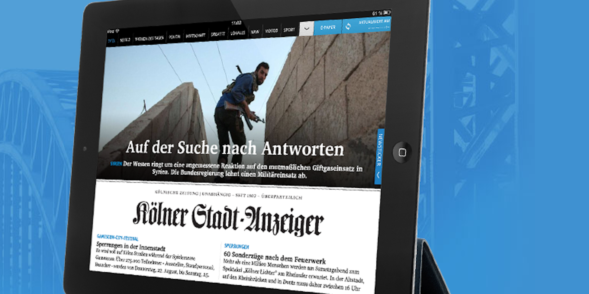 Die iPad-Ausgabe des „Kölner Stadt-Anzeiger“.