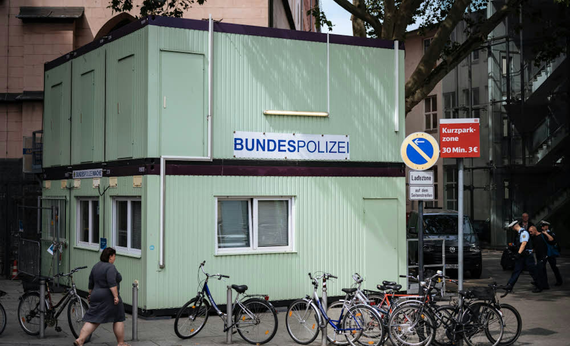 Für den Übergang: Der aktuelle Standort der Bundespolizei.