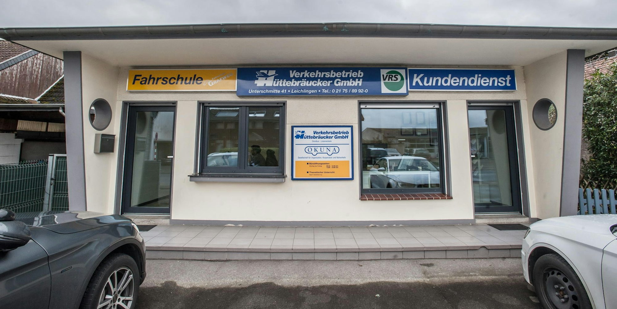 Das Firmenbüro des Leichlinger Verkehrsbetriebs Hüttebräucker an der Straße Unterschmitte.