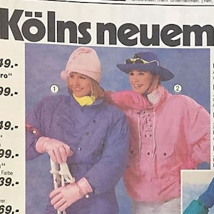 Das Foto zeigt Ski-Werbung von 1986