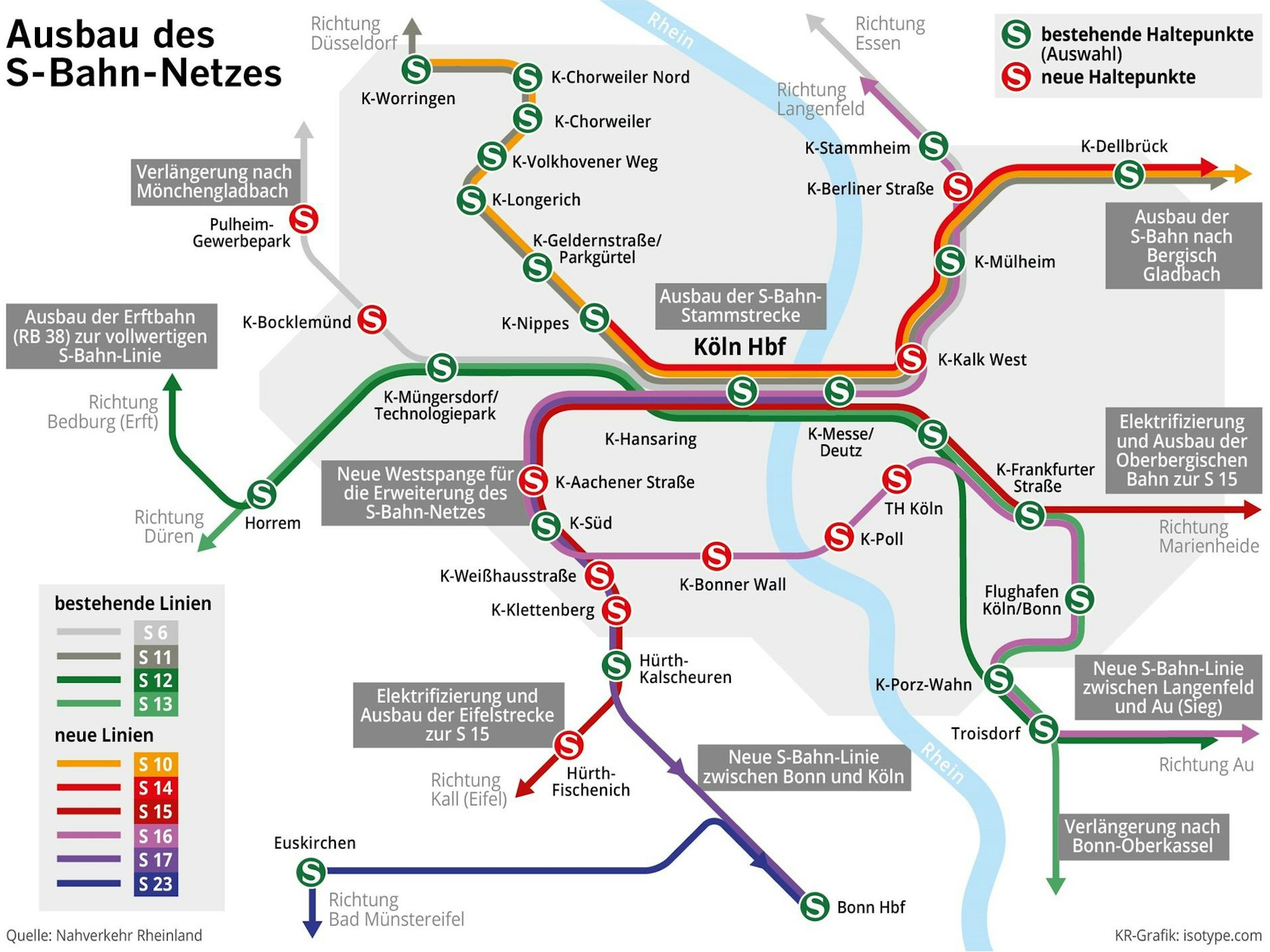 Bahnknoten Grafik Köln