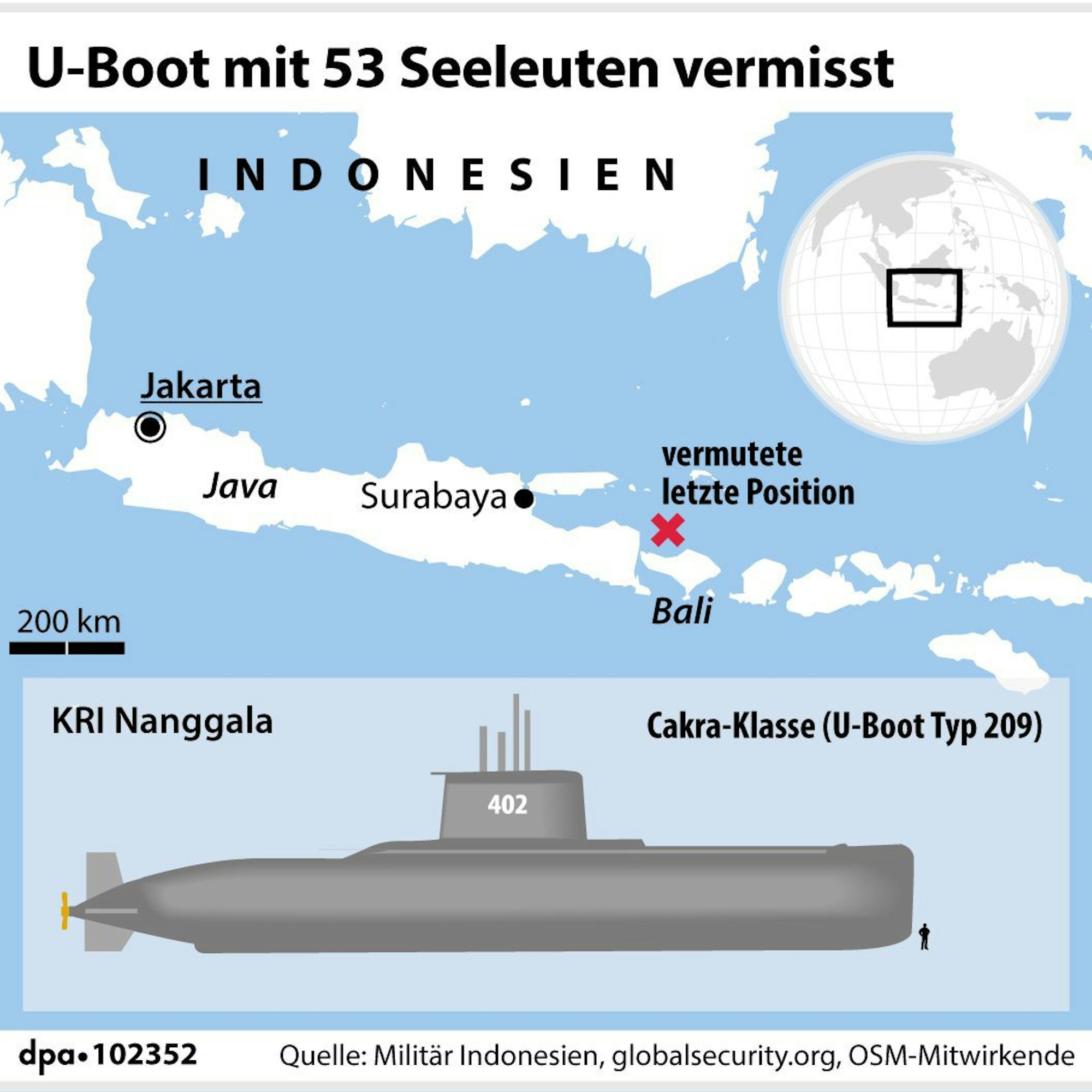 U-Boot:KRI_Nanggala_Suche_Karte