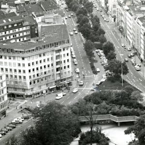 Ein Blick von oben: der Ebertplatz aus der guten alten Zeit.