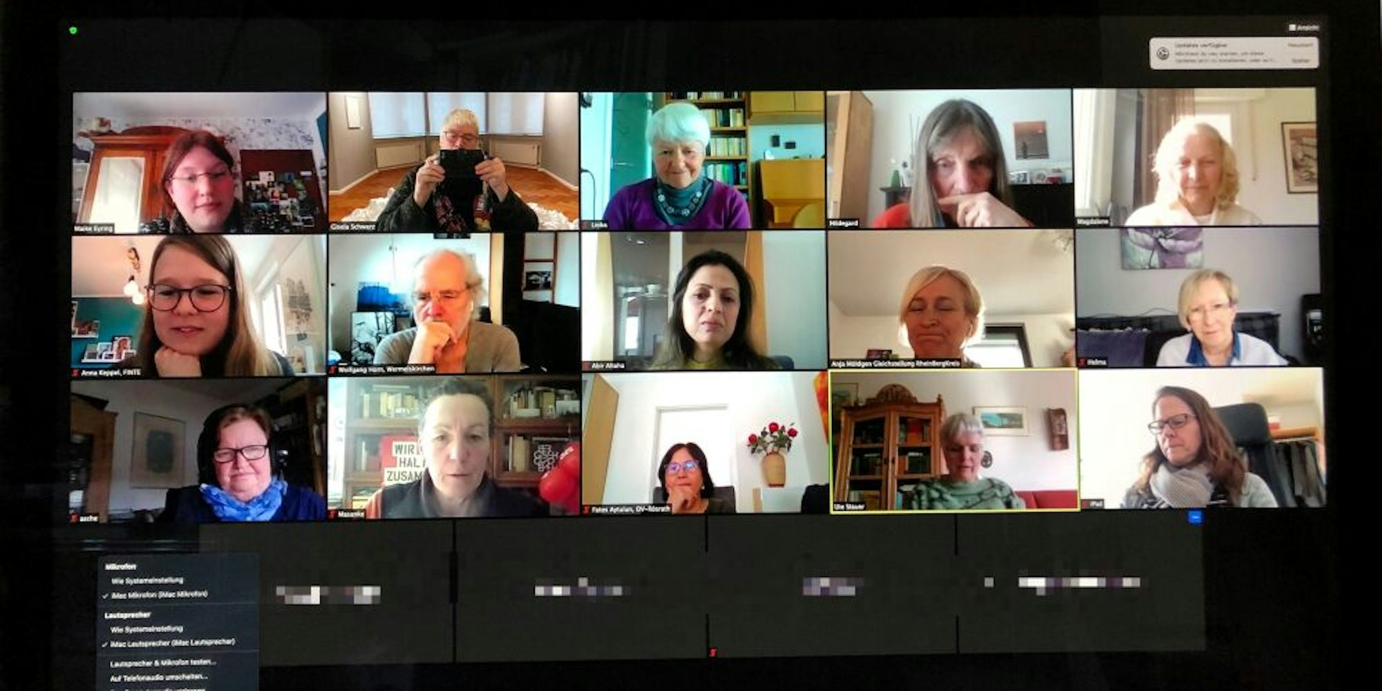 Auch der Frauentag wurde virtuell begangen – mit einem Videomeeting via Zoom, an dem 19 Personen teilnahmen.