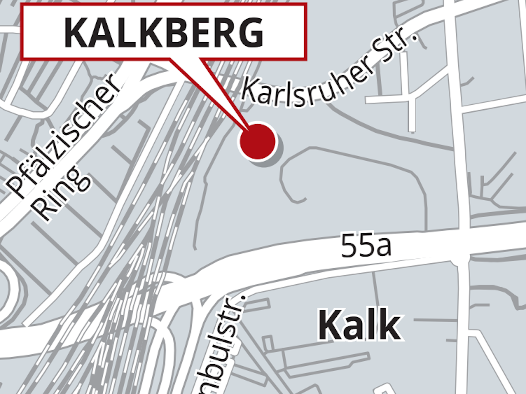 Der Standort des Kalkbergs