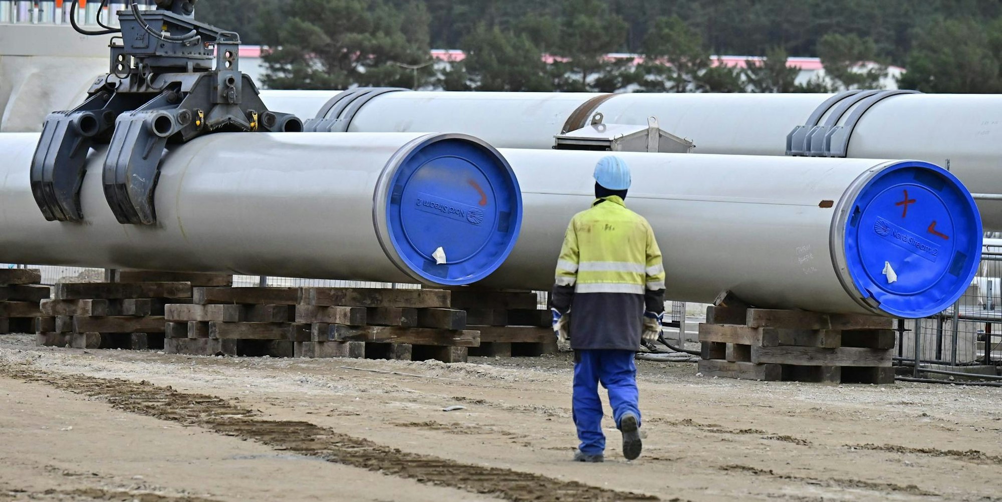 Arbeiter Bau Nord Stream 2 2019
