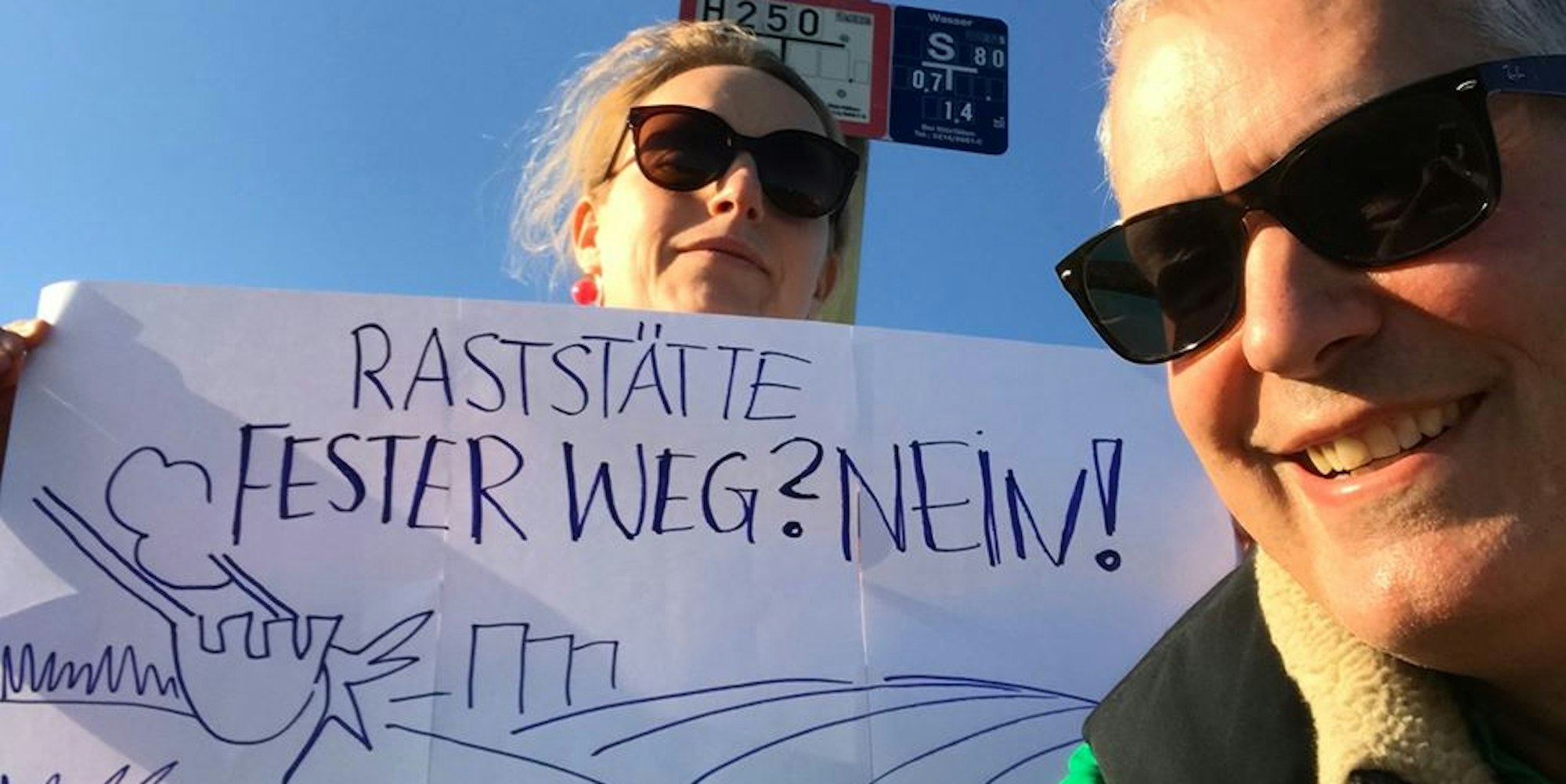 A1-Protest Myria Stricker und Frank Sander