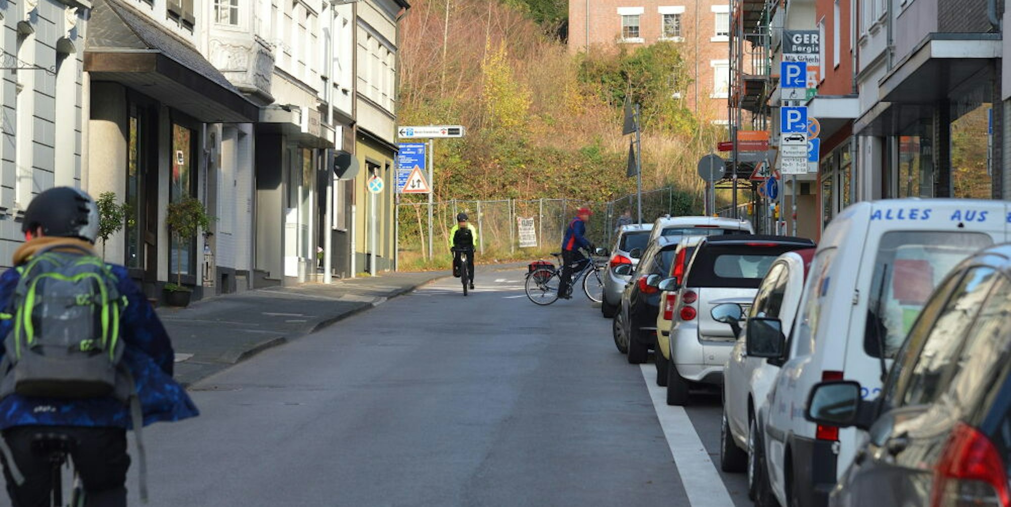 Für solch eine Aufnahme muss der Fotograf lange warten: Fahrräder dominieren auf der Laurentiusstraße.