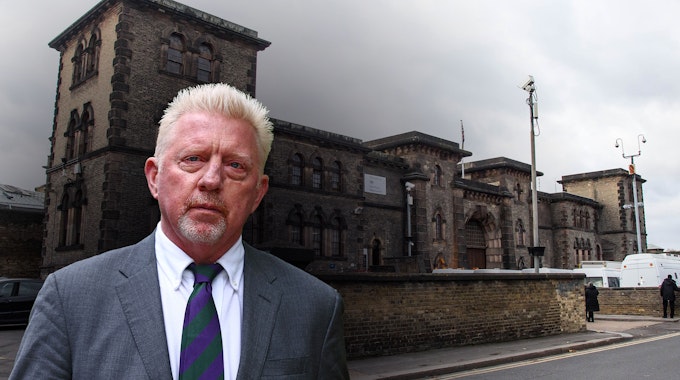 Boris Becker vor dem Wandsworth-Gefängnis in London.