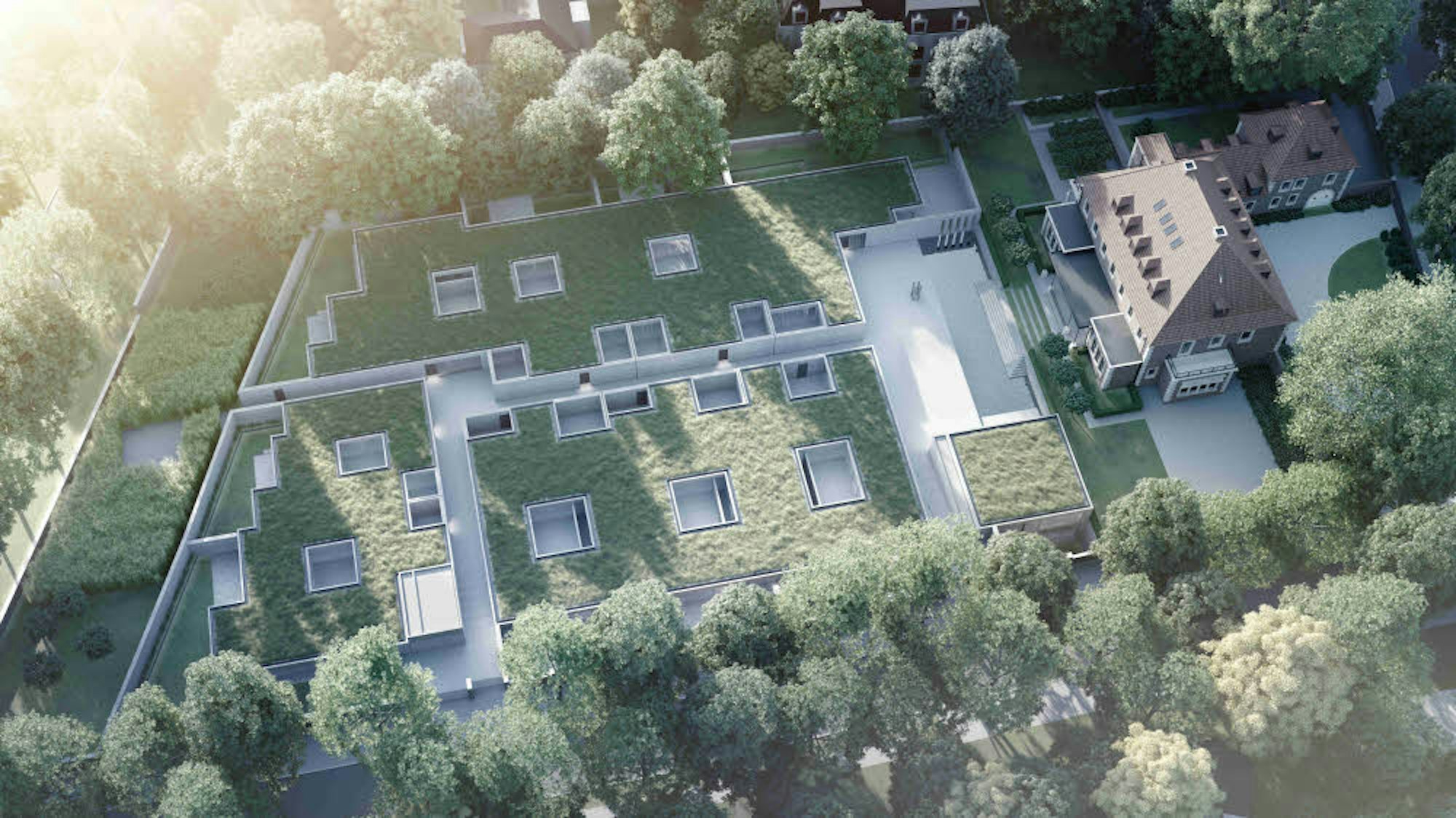 Auf der direkt angrenzenden Fläche sollen zehn neue Villen mit Terrassen und Gartenanlagen entstehen.