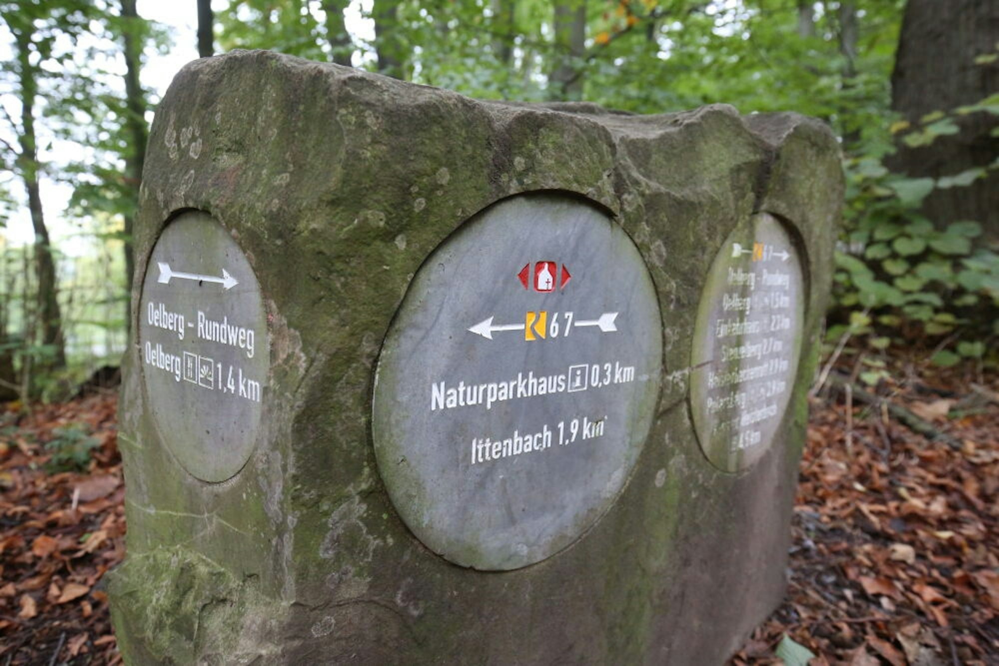 Die steinernen Wegweiser im Naturschutzgebiet Siebengebirge werden bald auch im Ennert aufgestellt, also auf Bonner Stadtgebiet.