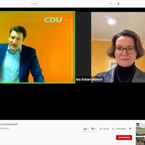 Brachen eine Lanze für die Kommunen: CDU-Kreisparteichef Uwe Pakendorf und NRW-Ministerin Ina Scharrenbach beim digitalen Aschermittwoch.