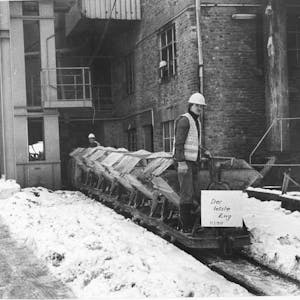 Die letzte Fahrt: Am 11. Januar 1979 – es lag noch Schnee – wurde die Kalkbahn ein letztes Mal eingesetzt.