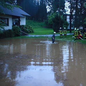 Zu Überschwemmungen kam es bei dem heftigen Unwetter am 30. Mai in Rinnen.