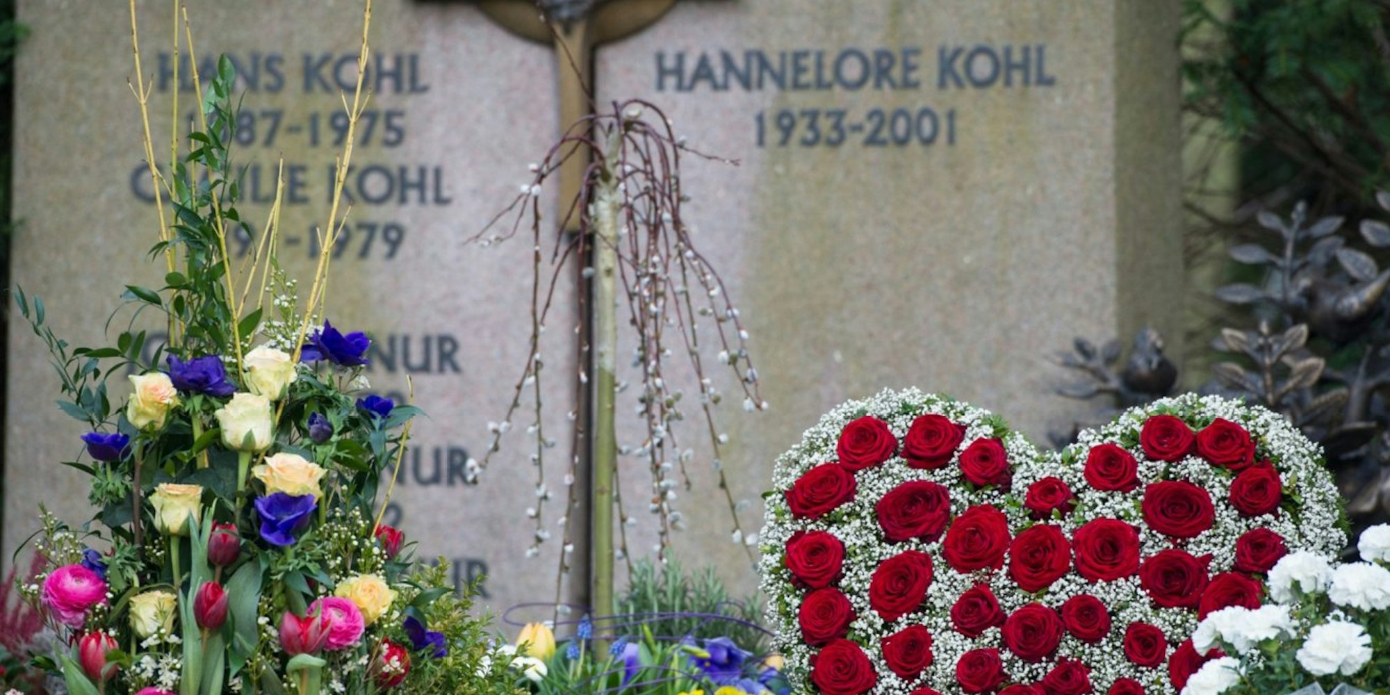 Das Grab von Hannelore Kohl in Ludwigshafen.
