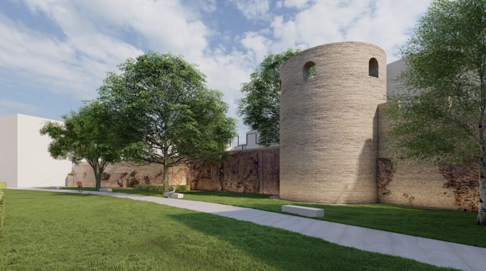 Zukunftsvision: So soll die Römermauer am Mühlenbach nach der Sanierung aussehen.