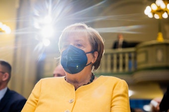 Merkel Mü+nchen dpa