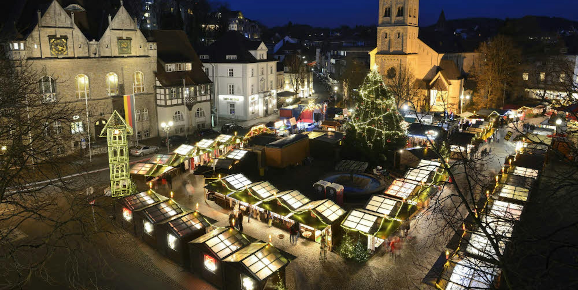 Der Weihnachtsmarkt in Bergisch Gladbach ist normalerweise der längste der Region. In diesem Jahr fällt er aus.