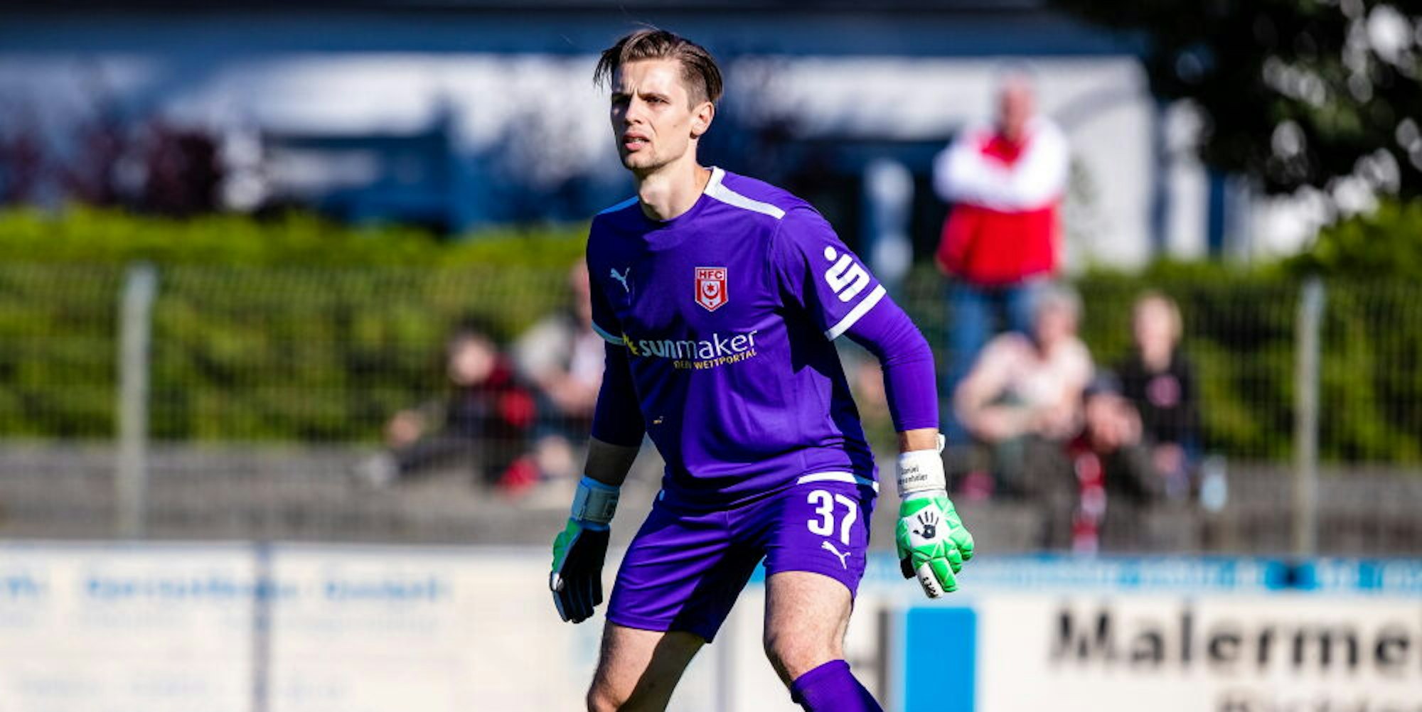 Sein Debüt im Tor den Halleschen FC feierte Daniel Mesenhöler am vergangenen Wochenende im Landespokal.