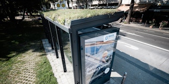 Bushaltestelle in Bonn Bad Godesberg zum Klimaschutz begrünt
