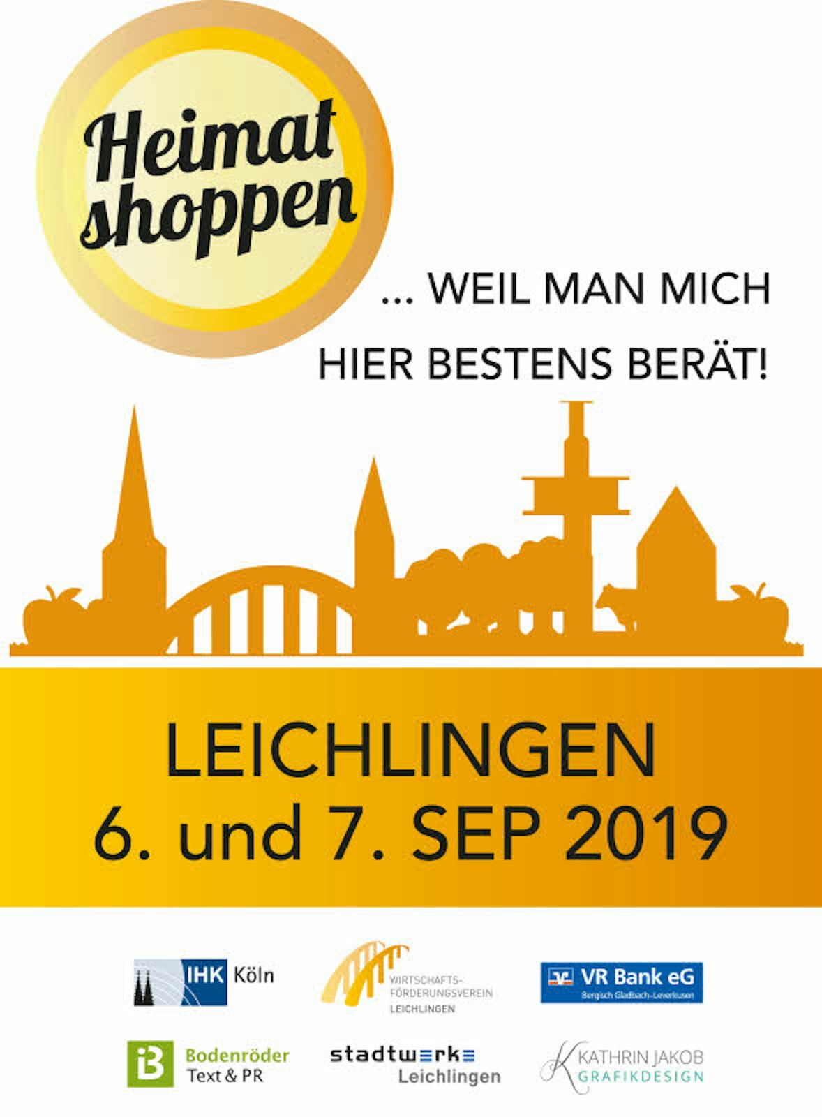 Das Logo zur Leichlinger Aktion „Heimat shoppen“ wird auf 3000 Papiertaschen, Poster und Aufkleber gedruckt.