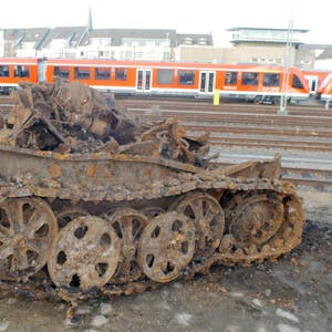 Das am Euskirchener Bahnhof geborgene Kettenfahrzeug könnte 1944/45 den Bombardements der US-Luftwaffe zum Opfer gefallen sein.