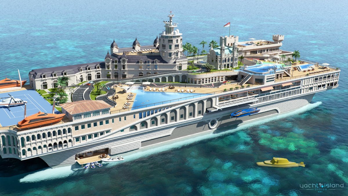 Das neue Projekt der britischen Agentur „Yacht Island Design“ ist die schwimmende Luxus-Jacht „Streets of Monaco“.