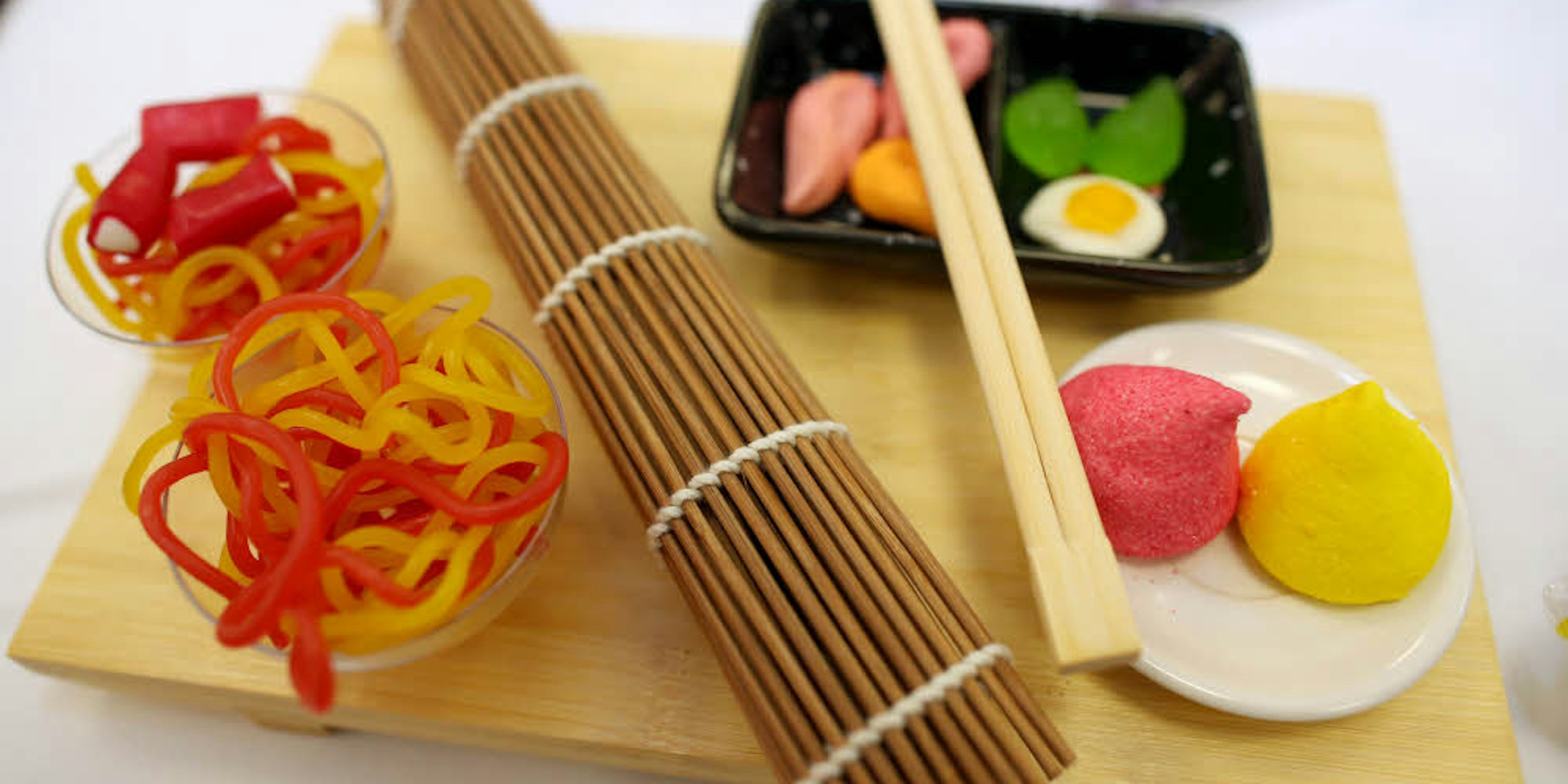 Fruchtgummi im Sushi-Stil aus einer Asiabox von Look-O-Look.