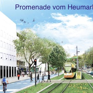 Vision für die Cäcilienstraße: Autos nur noch südlich der Bahn, mehr Platz für Fußgänger und Radler.