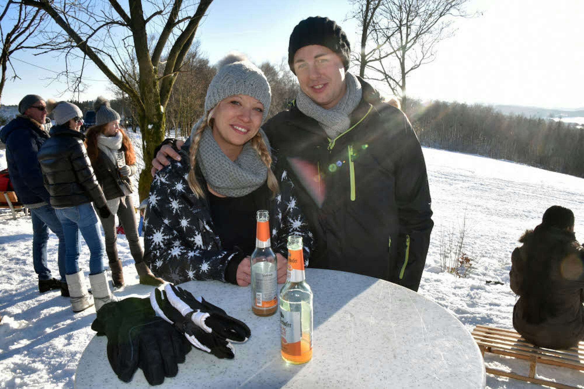 Für einen kleinen Winterurlaub zwischendurch waren auch Michelle Bruns und Alexander Weller aus Köln zum Blockhaus gefahren.