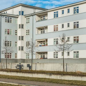 Die Siedlung Blauer Hof in Buchforst ist ein Beispiel für die klare Architektur des „Neuen Bauens“ der 1920er Jahre.