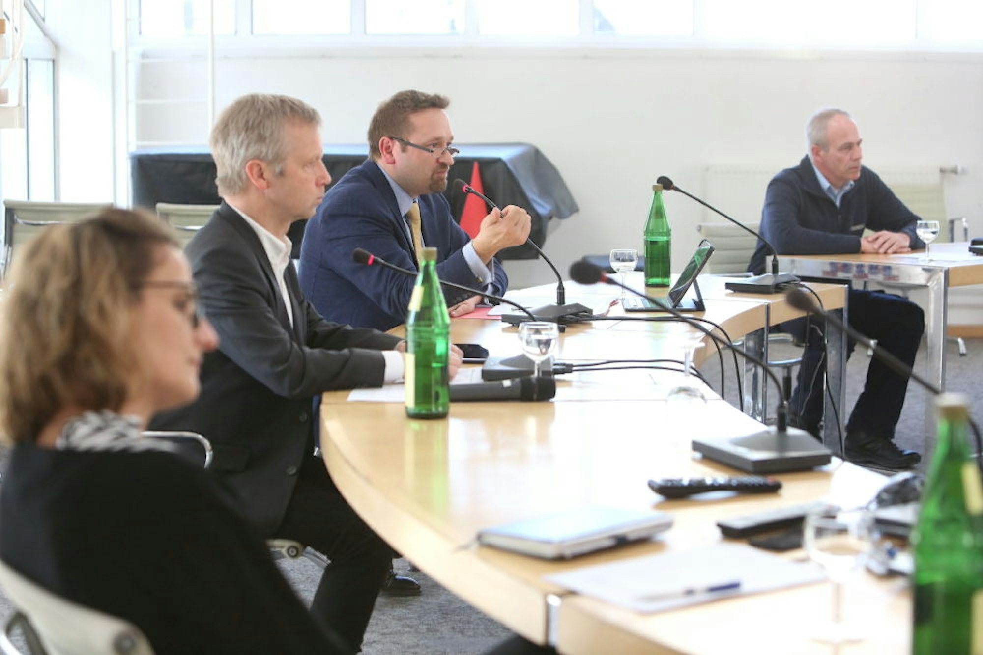 Maßnahmen erläutert: (v.l.) Nadine Batzella, Otto Neuhoff, Holger Heuser und Thomas Breutigam bei der Pressekonferenz.